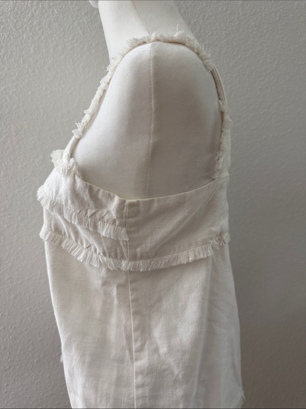 Women’s Cream Fringe Square-Neck Tank Top - Picture 4 of 8
